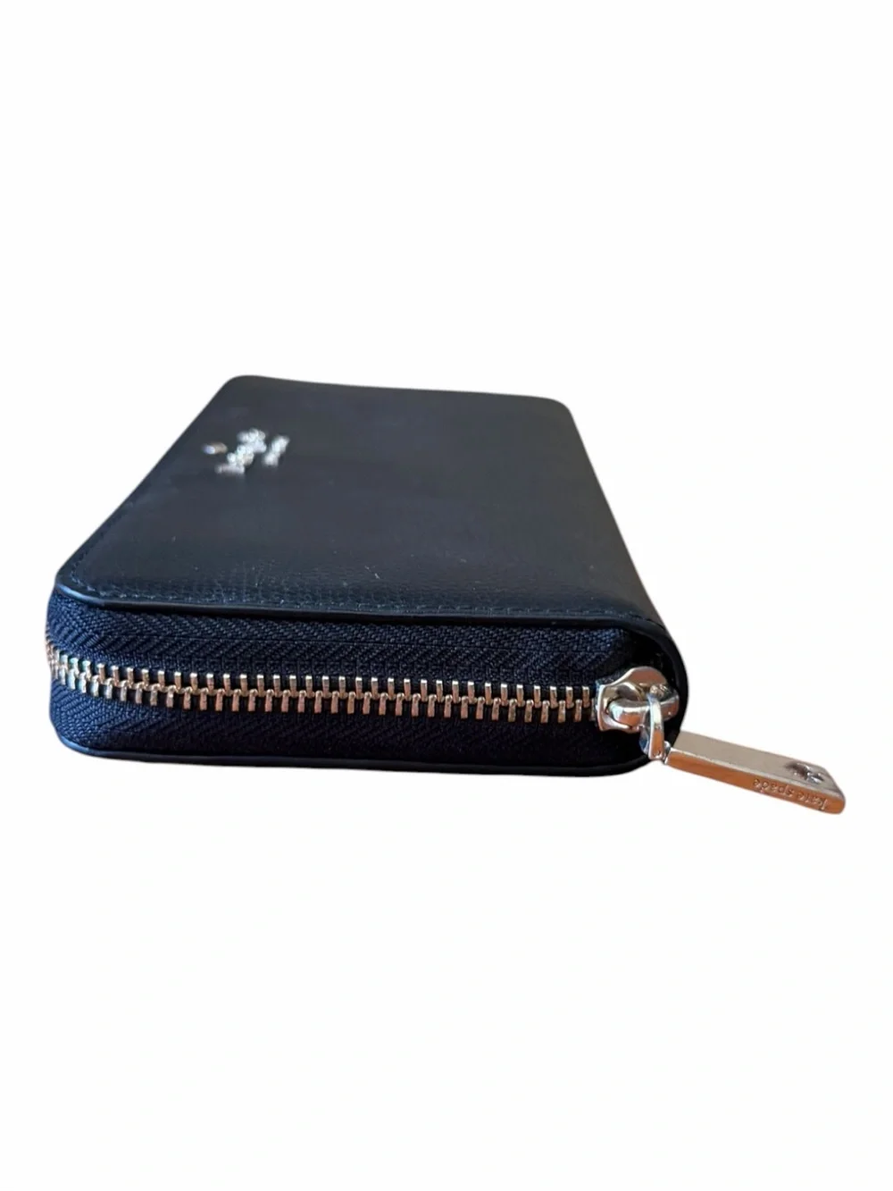 Kate Spade Leila Large Continental Wallet Black Pebbled Leather Zip Around